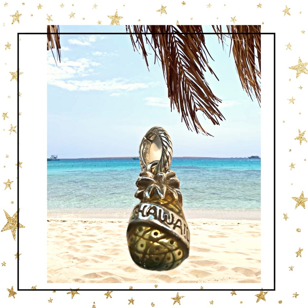 2 for $15 - Brighton Hawaii Pineapple charm Gold tone pineapple silver tone loop